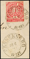 "CRONENBERG 28 6 71" - K2, OPD Düsseldorf, Zwei Vollständige Abschläge Auf Kabinett-Briefstück NDP 1 Gr., Katalog: NDP 1 - Other & Unclassified