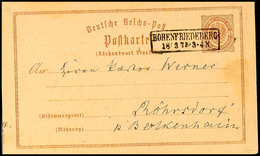 "HOHENFRIEDERBERG 18/3 75" - Ra2, OPD Liegnitz, Klar Auf Frage-GS-Postkarte DR 1/2 Gr. Nach Röhrsdorf, Katalog: DR P3F B - Other & Unclassified