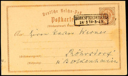 "HOHENFRIEDERBERG 18/3 75" - Ra2, OPD Liegnitz, Klar Auf Frage-GS-Postkarte DR 1/2 Gr. Nach Röhrsdorf, Katalog: DR P3F B - Autres & Non Classés