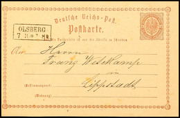 "OLSBERG 7 10 (1874)" - Ra2, OPD Arnsberg, Auf GS-Postkarte DR 1/2 Gr. Nach Lippstadt, Katalog: DR P1 BF - Sonstige & Ohne Zuordnung
