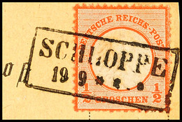 "SCHLOPPE" - Ra2, Klar Und Vollständig Auf Briefstück Mit DR 1/2 Gr. Kleiner Schild Ziegelrot, Fotobefund Hennies BPP "s - Sonstige & Ohne Zuordnung