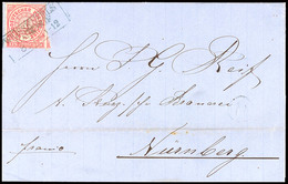 "WEISSENFELS BAHNHOF 8.7.(1868)" - Blauer Ra3, OPD Merseburg, Auf Brief NDP 1 Gr. Nach Nürnberg (Ankstpl), Vollst. Inhal - Sonstige & Ohne Zuordnung