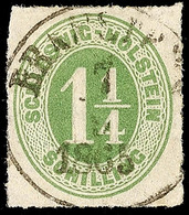 "BRAMSTEDT 7.9.1865", K1 Klar Und Zentrisch Auf 1 1/4 S. Olivgrün Durchstochen, Pracht, Katalog: 9 O - Schleswig-Holstein