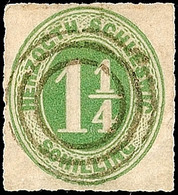 "(KEITUM)", Dreiringstempel Mit Großem Innenkreis Ohne Nummer, Klar Und Zentrisch Auf 1 1/4 S. Olivgrün, Kabinett, 25,-  - Schleswig-Holstein