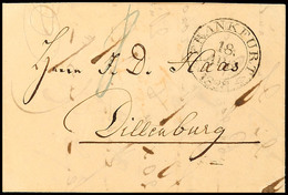 "FRANKFURT 18 APR. 1828" - K1, Auf Mit "8" Kreuzer Austaxiertem Brief Nach Dillenburg, Vollst. Briefinhalt  BF - Otros & Sin Clasificación