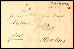 "USINGEN 29 JUL 1845" - L2, Feuser 3658-2, Auf Austaxiertem Faltbrief Nach Homburg, Vollst. Inhalt, Senkr. Faltspur  BF - Autres & Non Classés