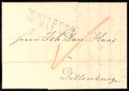 "WEILBURG 30 MAI 1839" - L2, Feuser 3818-3, Auf Faltbrief Nebst Rötelstrich Nach Dillenburg, Vollst. Inhalt  BF - Otros & Sin Clasificación