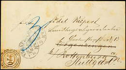9 Kr. Ockerbraun, Zweiseitig Breitrandiges Exemplar Als Portorichtige Einzelfrankatur Auf Postvereinsbriefkuvert, Mit Dr - Other & Unclassified