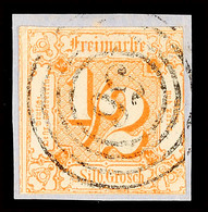 "56" - OLDENDORF, Herrlich Klar Auf Briefstück Mit Farbfrischer, Dreiseitig Vollrandiger 1/2 Sgr. Orange, Katalog: 28 BS - Sonstige & Ohne Zuordnung