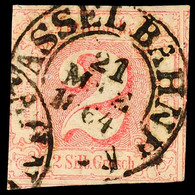 "CASSEL BAHNH. 21 MAE 1864" - K2, Zentrisch Auf 2 Sgr. II.Ausgabe Im Teils überrandigem Taxisschnitt, Links Angeschnitte - Other & Unclassified