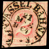 "CASSEL BAHNH. 21 MAE 1864" - K2, Zentrisch Auf 2 Sgr. II.Ausgabe Im Teils überrandigem Taxisschnitt, Links Angeschnitte - Andere & Zonder Classificatie