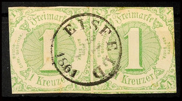 "EISFELD 21/7 1861" - Fingerhut-K1, Auf Waager. Paar 1 Kr. Grün Im Taxisschnitt, Katalog: 20(2) O - Otros & Sin Clasificación