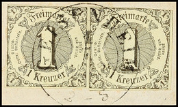 "GEISENHEIM 1 7 1852" - K2, Herzogtum Nassau, Gerade Aufsitzender, Quasi Vollständiger Abschlag Auf Briefstück Mit Zwei  - Other & Unclassified