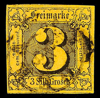 "GERA" - K2, Lesbar Auf Allseits Breitrandiger 3 Sgr. A. Gelb, Katalog: 6a O - Other & Unclassified