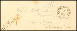 "HAMBURG TH.&T. 2 4 1864" - K1, Auf Austaxiertem Damenbriefkuvert über Frankfurt/M. Nach Hanau  BF - Other & Unclassified