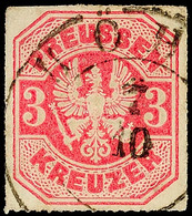 "HÖHR 7 10 (1867)" - K2, Gerade Aufsitzend Auf Preußen 3 Kr., Oben Links Minimal Scherentrennung, Katalog: Pr.24 O - Sonstige & Ohne Zuordnung