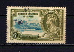 SOLOMON  ISLANDS    1935    Silver  Jubilee    6d   Light  Blue  And  Olive  Green    USED - Iles Salomon (...-1978)