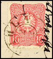 "MIHLA 12 1887" - K2, Spät Nachverwendet Auf Briefstück DR 10 Pfg, Am Rechten Markenrand Ist Die Marke Vom Absender Mit  - Sonstige & Ohne Zuordnung