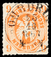 "OHRDRUF 25 10 1867" - K1, Herrlich Klar Farbfrischer Preußen 6 Pfg, Kabinett, Gepr. Flemming BPP, Katalog: Pr.15a O - Sonstige & Ohne Zuordnung
