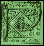 6 Kr. A. Bläulichgrün, Type III, Farbfrisches, Allseits Gut Voll/breitrandiges Prachtstück, Gepr. Irtenkauf BPP, Katalog - Other & Unclassified