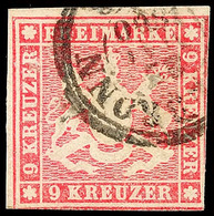 9 Kr Karmin Tadellos Gestempelt, Kabinett, Mi. 100.-, Katalog: 14a O - Andere & Zonder Classificatie