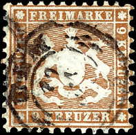 9 Kr. "mittelgelbbraun", Tadellos, Gepr. Thoma BPP, Mi. 220,--, Katalog: 28b O - Sonstige & Ohne Zuordnung