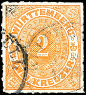 2 Kreuzer Orange Mit Schraffierter Zahl, Gestempelt, Leichte Mängel, Fotobefund Irtenkauf BPP, Mi. 500.-, Katalog: 37aSZ - Autres & Non Classés