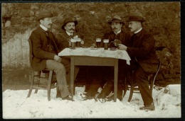 Ref 1247 - 1910 Postcard - 4 Men Drinking - Military Free Postage Roeckweilerhof Germany - Europe