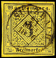 "SULZBACH 21 MAI 1856" - K2, Zentrisch Auf Vollrandigem Kabinettstück 3 Kr., Gepr. Irtenkauf BPP, Katalog: 2aV O - Altri & Non Classificati