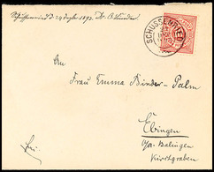 "SCHUSSENRIED 21 DEZ 1893", Weiter Verwendeter Grotesk-K2, Auf Brief 10 Pfg Nach Ebingen, Katalog: 46 BF - Other & Unclassified