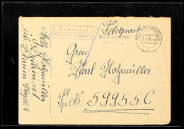 "Demeusel / über Plauen (Vogtland) 4", Klar Auf Feldpostbrief 1943 An Feldpostnr. 59955 C, Mit Inhalt, Kleine Spuren  BF - Autres & Non Classés