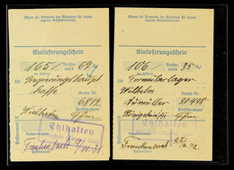 "Ehlhaltenzyx Königstein (Taunus) Land", 1931/32, Auf Zwei Einlieferungsscheinen Für Einzahlung Auf Ein Postscheckamtkon - Altri & Non Classificati