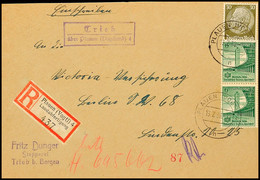 "Trieb / über Plauen (Vogtland) 4", Klar Nebst R-Zettel "Plauen (Vogtl) 4 Landabfertigung" Auf R-Brief-Vorderseite 1938  - Other & Unclassified