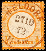 "MELDORF 27 10 72", Schleswig-Holstein, NDP-Ablöser-K1, Ideal Eingepasst Auf 1/2 Gr. Orange, Kleiner Brustschild, Gepr.  - Autres & Non Classés