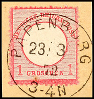 "PAPENBURG 28/3 72", Niedersächsische Großform, Sogen. Schilling-Übergangsstempel, Herrlich Klar Auf Briefstück 1 Gr. Kl - Sonstige & Ohne Zuordnung