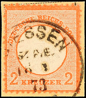 2 Kr. Ziegelrot Mit Ekr. "GIESSEN ST.P.E. 16...73", Auf Briefstück, Tadellos, Signiert Dreher Und Krug BPP, Mi. 400,-, K - Sonstige & Ohne Zuordnung