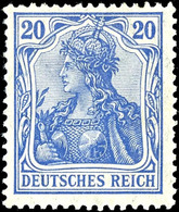 20 Pfg Germania, Friedensdruck, Helllilaultramarin, Tadellos Ungebraucht, Gepr. Jäschke-Lantelme BPP, Mi. 340.-, Katalog - Sonstige & Ohne Zuordnung