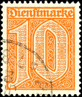10 Pfg. Dunkelorange, Sauber Gestempelt, Sign. Infla/Düntsch BPP, Mi. 600.-, Katalog: 65 O - Sonstige & Ohne Zuordnung