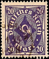 20 Mk Posthorn (Urmarke 230 P), Plattendruck, Mit Handstempel-Aufdruck "Regierung" Type II In Schwarzviolett, Tadellos G - Sonstige & Ohne Zuordnung