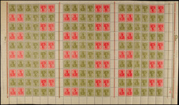 40+60 Pf. Germania, Kompletter Markenheftchenbogen, Postfrisch (mehrfach Senkr. Gefaltet, Teils Etwas Angetrennt, Linker - Other & Unclassified