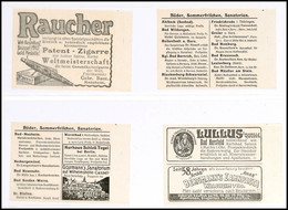 1911, Germania, 4 Reklame-Zwischenblätter Aus Heftchen ONr. 3, Katalog: MH2.3 - Markenheftchen