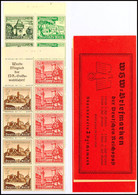 WHW 1939 Bauwerke, Markenheftchen Postfrisch (aufgetrennt Ohne Klammer), 5+6 Pf. Heftchenblatt Passerstrich Oben, Mi. 20 - Postzegelboekjes