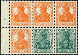 Germania 1918, 5 + 7 1/2 Pfg, Heftchenblatt Tadellos Ungebraucht, Mi. 420.-, Katalog: H.-Bl.20abA * - Altri & Non Classificati