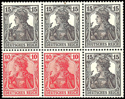 Germania-Heftchenblatt Nr. 21 Ohne Rand Mit 2x Der Guten Farbe Orangerot (86 IIf), Postfrisches Kabinettstück, Gepr. Jäs - Sonstige & Ohne Zuordnung