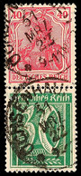 40 Pfg. + 30 Pfg. Ziffer/Germania-Zusammendruck, Gestempeltes Prachtstück, Signiert Infla Berlin, 50.-, Katalog: S29 O - Otros & Sin Clasificación