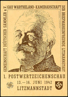 1940. 6 Pfg. Hitler, GS-Karte "1. Postwertzeichenschau Gau Wartheland, Litzmannstadt 13.-16.JUNI 1942" Mit Pass. SST, Bl - Otros & Sin Clasificación