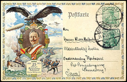 1913, Privatganzsache 5 Pfg Germania Mit Zudruck Zum 25jährigen Regierungsjubiläum Von Kaiser Wilhelm II. Mit Zufrankatu - Altri & Non Classificati