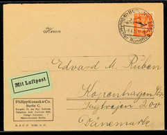 Deutsches Reich 1925, Luftpostbrief Mit 50 Pfg Holztaube Und Sonderstempel "BERLIN 9.6.25 Deutscher Rundflug 1925" Nach  - Other & Unclassified