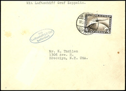 1928, Amerikafahrt, Brief Mit 4 RM. Zeppelin Von "FRIEDRICHSHAFEN LUFTPOST 10. OKT. 28" Nach Brooklyn / USA Mit Ankunfts - Altri & Non Classificati