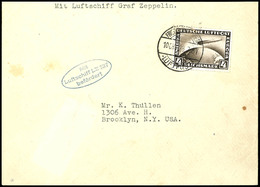 1928, Amerikafahrt, Brief Mit 4 RM. Zeppelin Von "FRIEDRICHSHAFEN LUFTPOST 10. OKT. 28" Nach Brooklyn / USA Mit Ankunfts - Andere & Zonder Classificatie